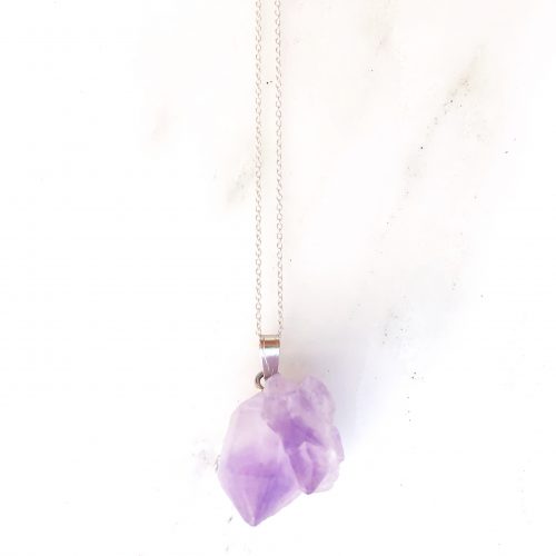 Amethyst Pendant and Silver Chain